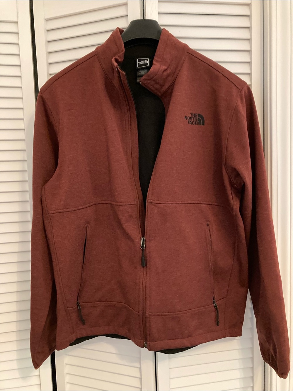 The North Face Men's Heathered Rust Zip Jacket with Black Interior